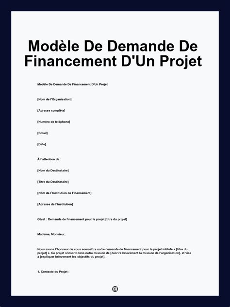Financement d'un projet