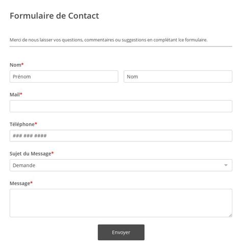 Formulaire de contact Insee