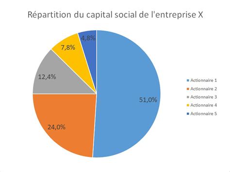 Graphique illustrant le capital social d'une entreprise
