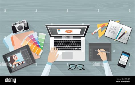 Graphiste au travail