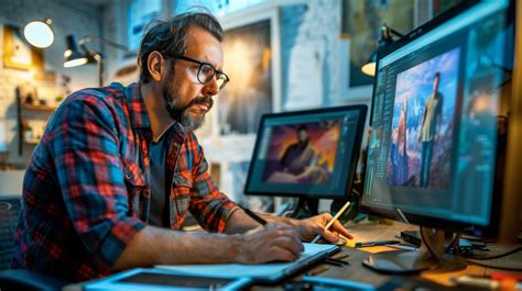 Graphiste travaillant sur un projet à Besançon