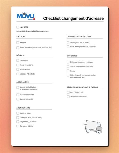 Illustration d'un changement d'adresse