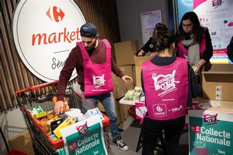 Image d'une collecte de dons pour les Restos du Coeur