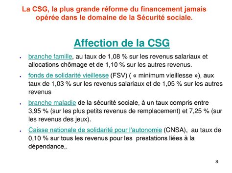 Impact de la CSG sur les revenus