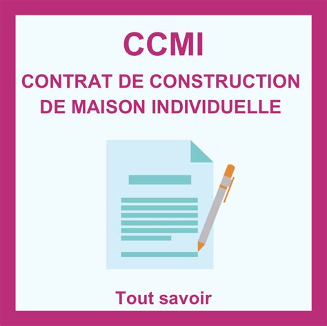 Infographie Contrat de Construction de Maison Individuelle (CCMI)