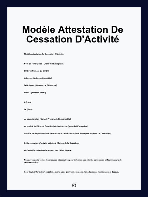 Infographie cessation d'activité