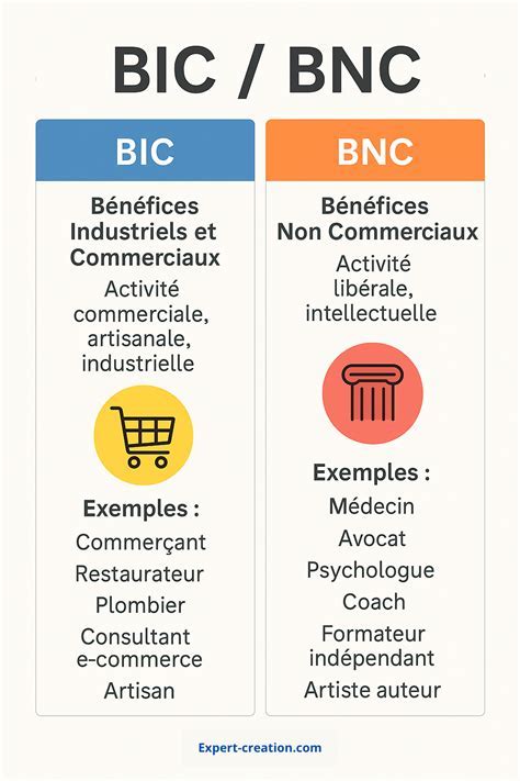 Infographie comparative BIC et BNC