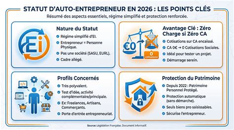 Infographie des avantages du statut d'auto-entrepreneur