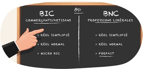 Infographie expliquant les régimes BIC et BNC