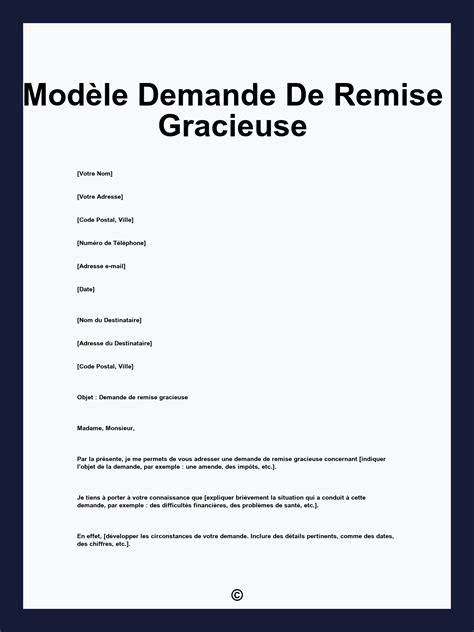 Infographie sur la demande de remise gracieuse d'impôts