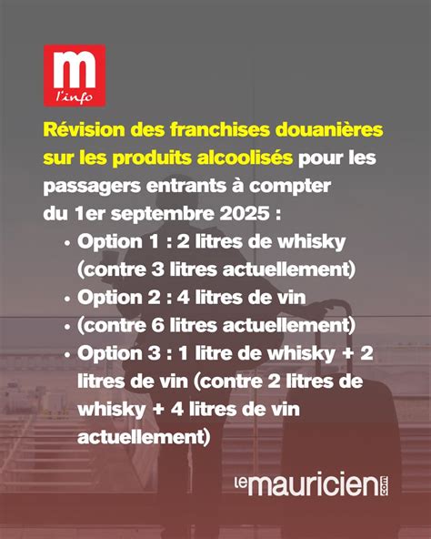 Infographie sur les franchises douanières pour les voyageurs