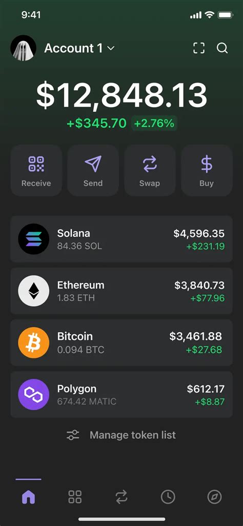 Interface de Phantom Wallet