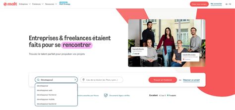 Interface de la plateforme Malt