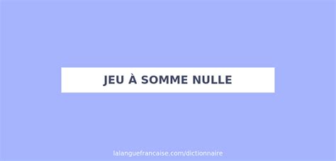 Jeu à somme nulle