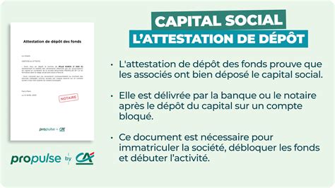 Le dépôt de capital social