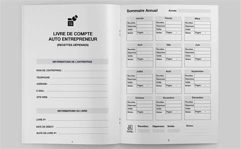 Livre de compte pour auto-entrepreneur