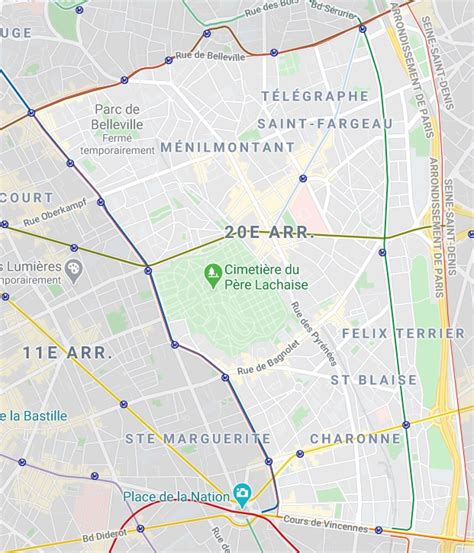 Localisation de Paris 20e Arrondissement