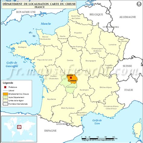 Localisation de la Creuse en France