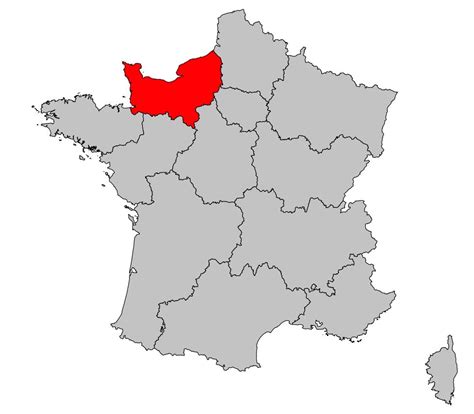 Localisation de la Normandie en France