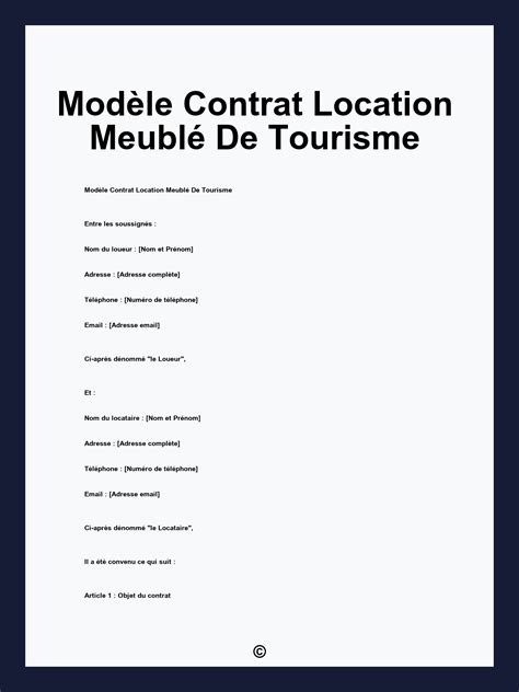 Location Meublée de Tourisme