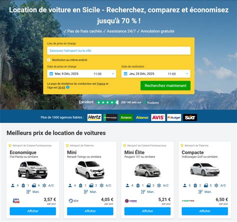 Location de voiture en Sicile