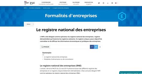 Loi PACTE et Registre National des Entreprises