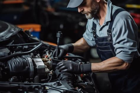 Mécanicien auto-entrepreneur travaillant sur un moteur de voiture