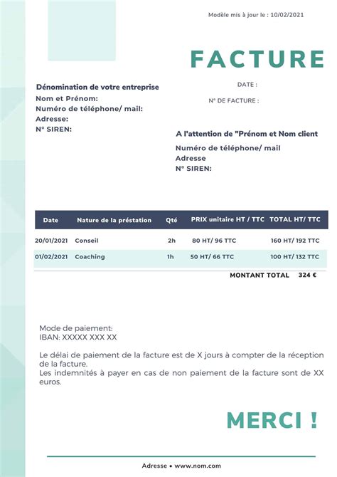 Mentions obligatoires facture freelance