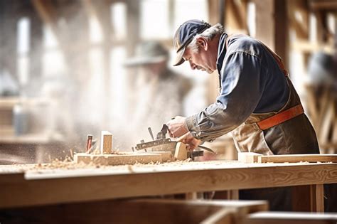 Menuisier travaillant dans son atelier