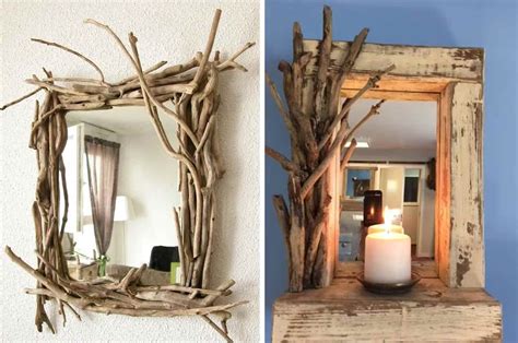 Miroir en bois flotté