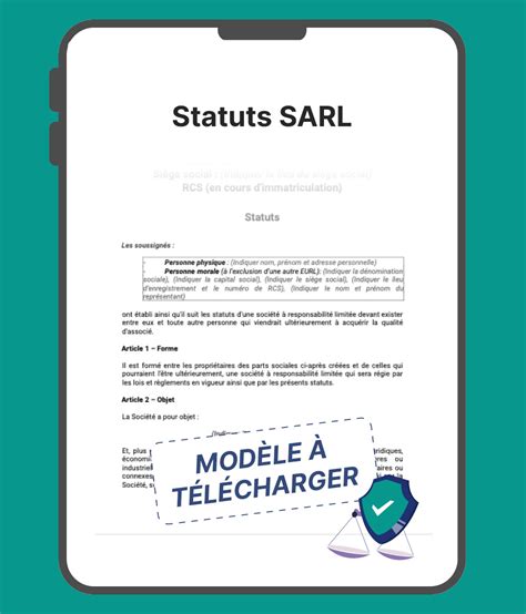 Mise à jour statut SARL