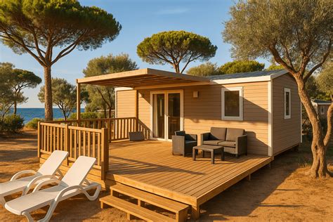 Mobil-home dans un camping