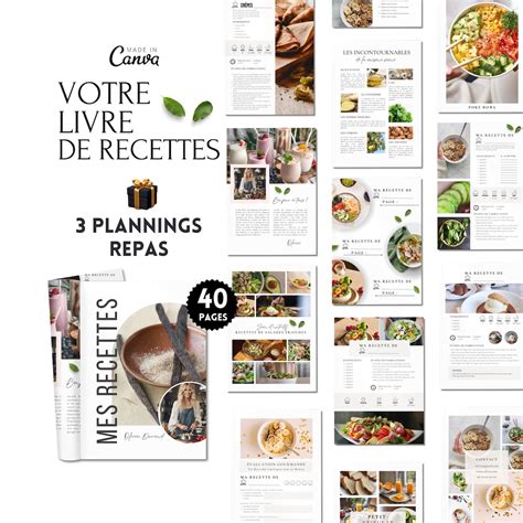 Modèle de livre de recettes papier
