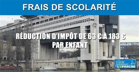 Montants de la réduction d'impôt pour frais de scolarité