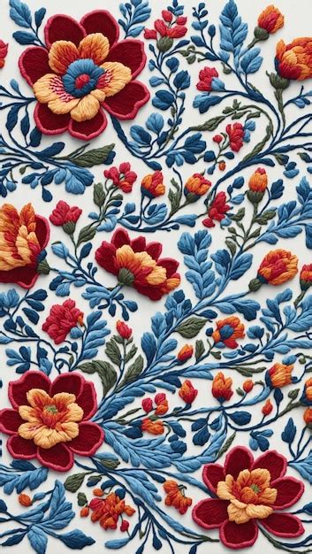 Motifs floraux typiques de la broderie portugaise