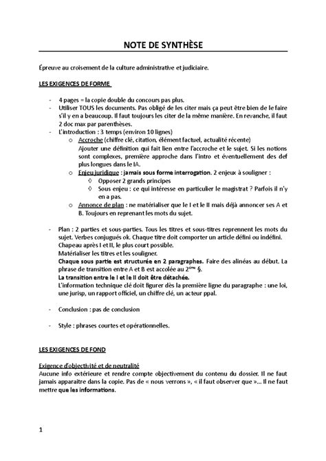 Note de synthèse : compétences clés