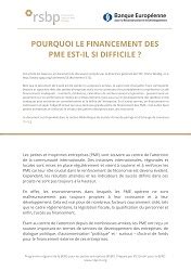 Obstacles au financement des PME