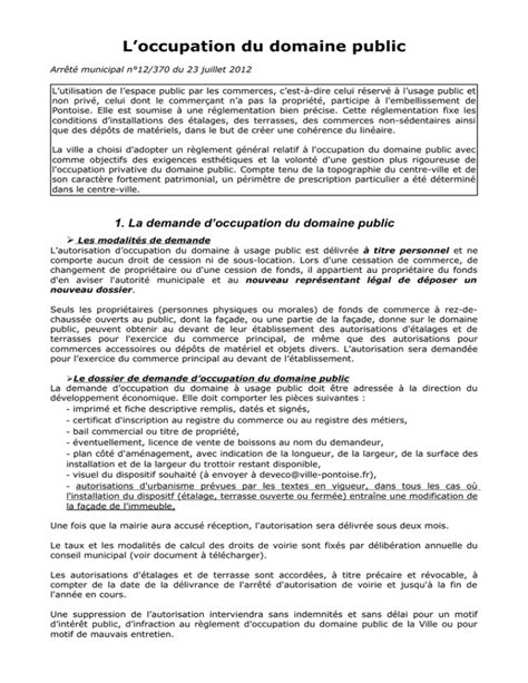 Occupation du domaine public