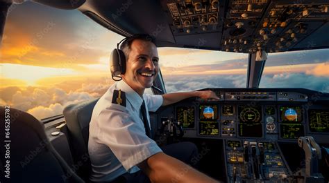 Pilote de ligne dans un cockpit