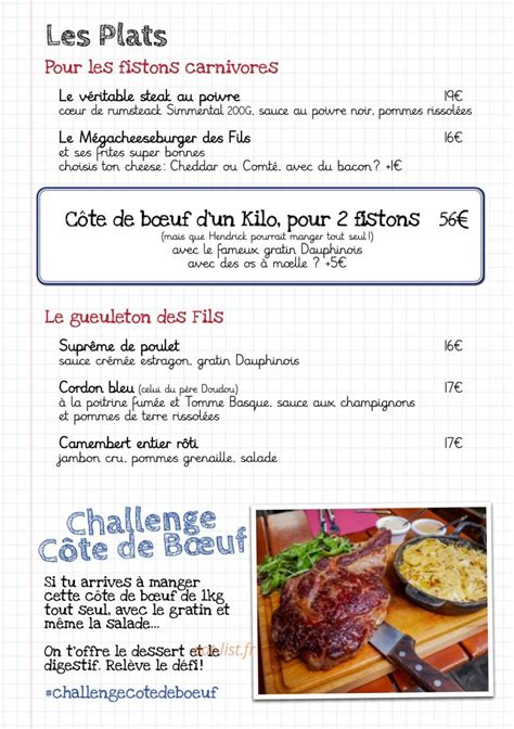 Plats Les Fils à Maman