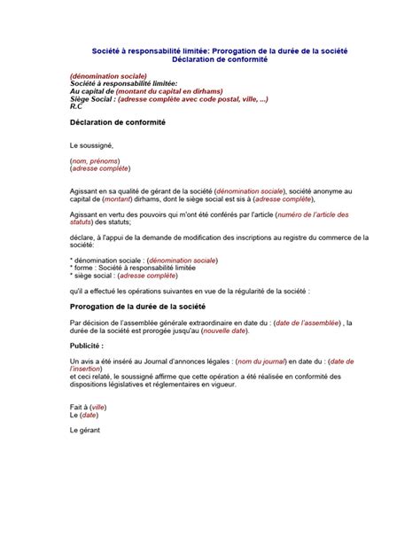 Prorogation de la durée d'une société