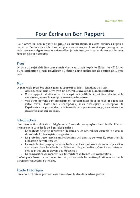Rédiger un rapport de stage