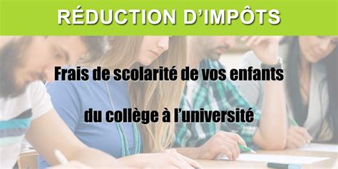 Réduction d'impôts pour frais de scolarité
