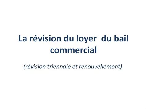 Révision du loyer commercial