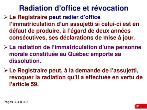 Radiation d'office