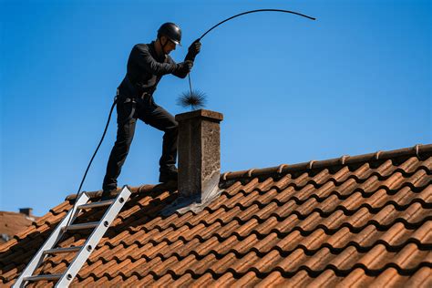Ramoneur effectuant un ramonage