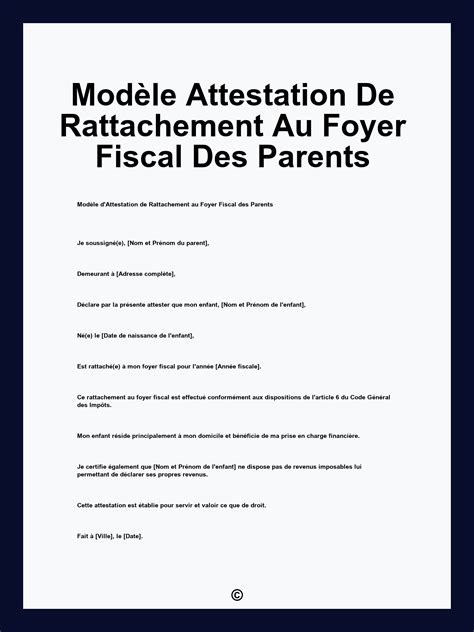 Rattachement au foyer fiscal parental
