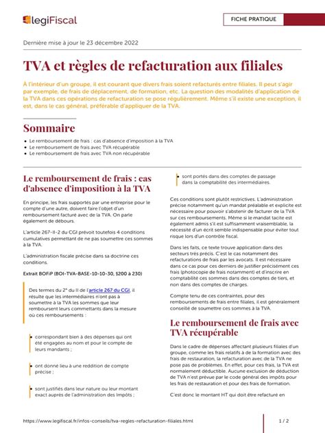 Refacturation TVA