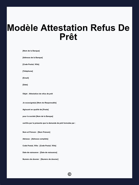 Refus de Prêt Immobilier