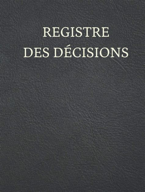Registre des Délibérations SARL